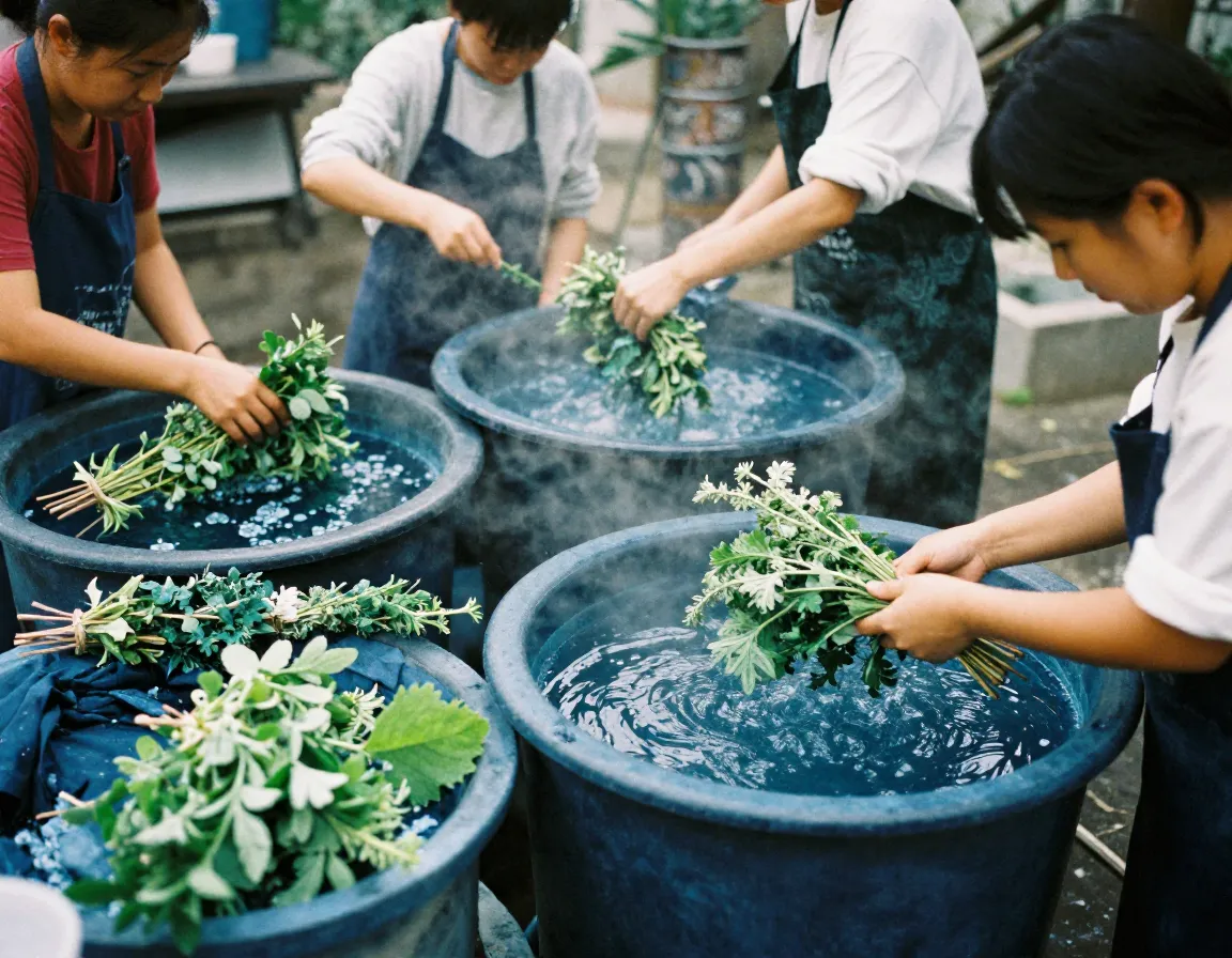 Natural dyeing class with plant materials and fabrics